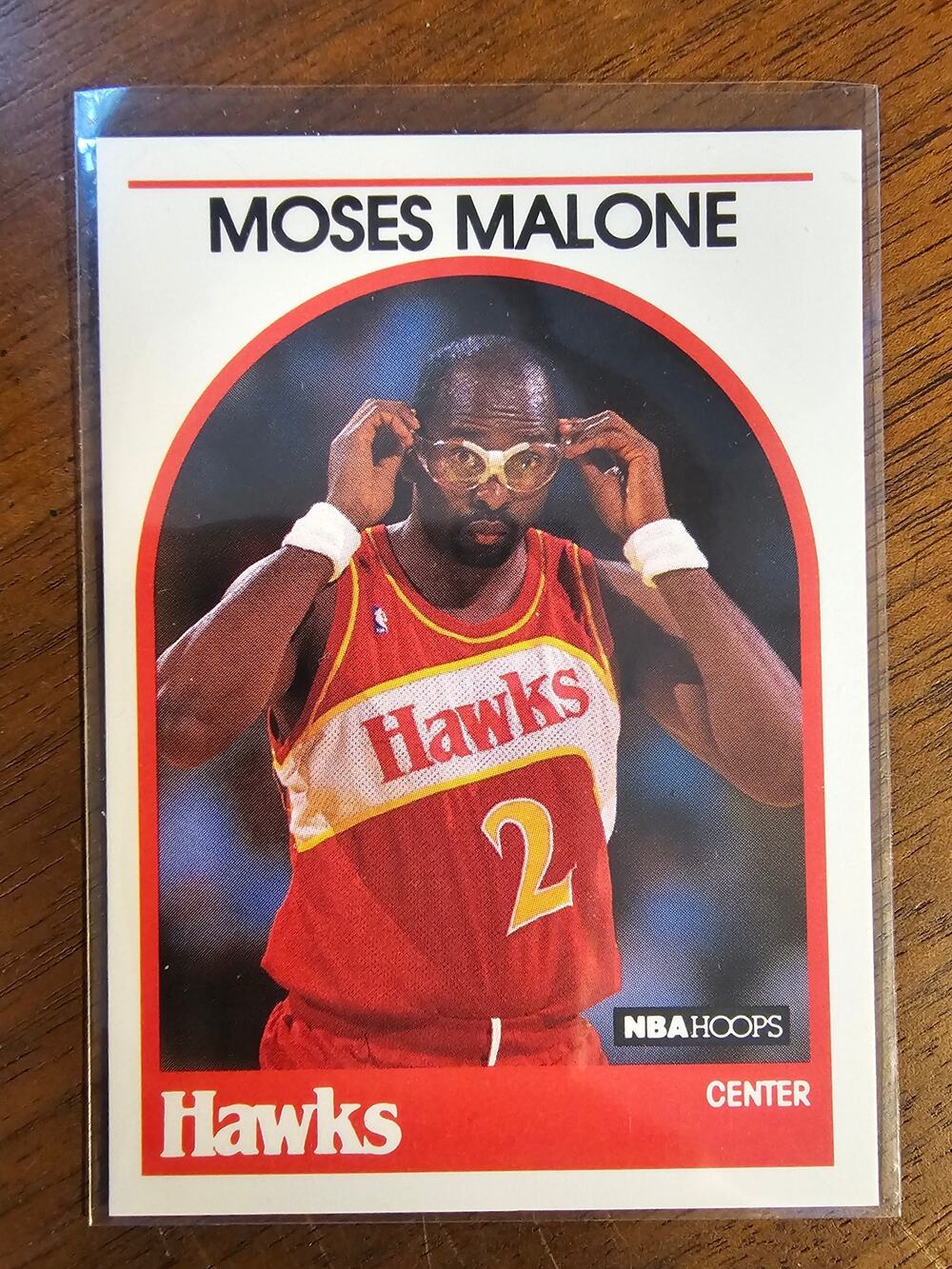 Moses Malone 1989-1990 NBA Hoops #290 - Atlanta Hawks - Fresh Pull